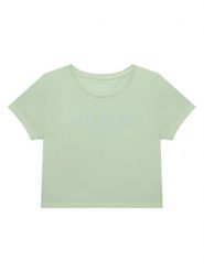 Guess T-Shirt J6GI17 K8HM4 Zielony Regular Fit. Zielone koszulki i t-shirty dziewczęce Guess, z aplikacjami, z bawełny, bez kołnierzyka, bez ramiączek. Za 119.99 zł.