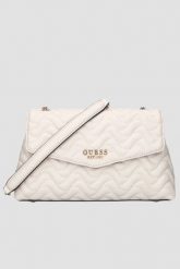 GUESS Beżowa damska torebka Melisandra. Brązowe torebki wieczorowe damskie Guess, z aplikacjami, ze skóry ekologicznej, bez dodatków. W wyprzedaży za 489.99 zł.