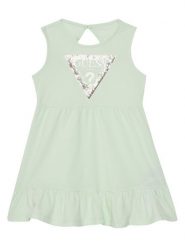 Guess Sukienka codzienna K5GK22 K6YW4 Zielony Regular Fit. Zielone sukienki dziewczęce Guess, z aplikacjami, z bawełny, bez ramiączek, proste. Za 79.99 zł.