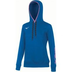 Damska bluza z kapturem Mizuno Wom. Niebieskie bluzy damskie Mizuno, bez wzorów, z kapturem. Za 231.50 zł.