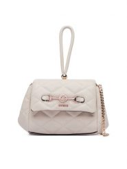 Guess Torebka Frances Mini HWQG22 41780 Kremowy. Białe torebki wieczorowe damskie Guess, z aplikacjami, ze skóry, bez dodatków. Za 494.99 zł.
