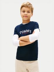 Tommy Hilfiger T-Shirt KB0KB10263 Granatowy Regular Fit. Niebieskie t-shirty i koszulki chłopięce Tommy Hilfiger, bez wzorów, z bawełny, bez kołnierzyka, bez ramiączek. Za 89.99 zł.