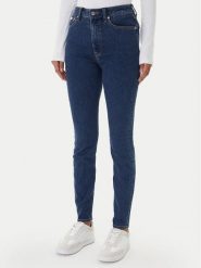 Calvin Klein Jeans Jeansy LV047E611G Granatowy Skinny Fit. Niebieskie jeansy damskie Calvin Klein Jeans, bez wzorów, z bawełny. Za 409.99 zł.