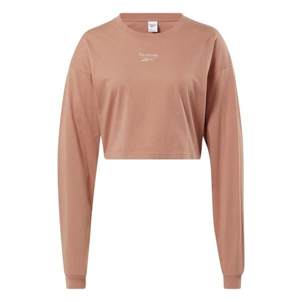 Bluza sportowa damska Reebok H49247. Brązowe bluzy damskie Reebok, l, bez wzorów, z bawełny, bez kaptura. Za 122.00 zł.