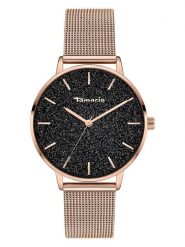 Tamaris Zegarek kwarcowy w kolorze różowozłoto-czarnym rozmiar: onesize. Czarne, analogowe zegarki damskie Tamaris, ze stali. Za 173.99 zł.