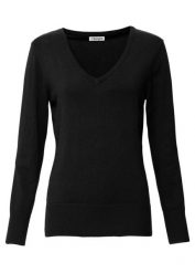 Sweter z cienkiej dzianiny. Zielone swetry klasyczne damskie bonprix, z bawełny, bez kołnierzyka. Za 84.99 zł.
