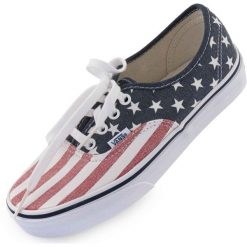 Vans Authentic Van Doren niebieskie, motyw amerykańskiej flagi, rozmiar 36,5. Niebieskie obuwie sportowe damskie Vans, bez zapięcia, tenisowe, Vans Authentic. Za 189.99 zł.