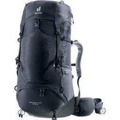 Plecak trekkingowy damski Deuter Aircontact Lite 45 + 10 SL - black/graphite. Czarne plecaki Deuter, bez wzorów. Za 849.99 zł.