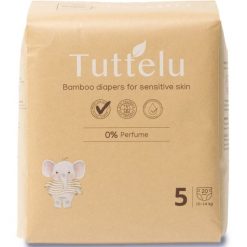 Tuttelu, Bambusowe pieluszki jednorazowe, rozmiar 5 (10-14 kg), 20 szt. Pieluchy Tuttelu ApS. Za 41.39 zł.