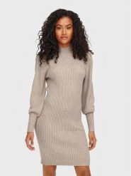 ONLY Sukienka dzianinowa Katia 15232502 Beżowy Comfort Fit. Brązowe sukienki damskie Only, bez wzorów, z dzianiny, bez ramiączek. Za 119.99 zł.
