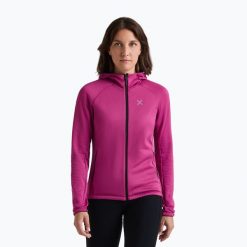Bluza damska Montura Fadis Grid Hooded Maglia. Fioletowe bluzy damskie MONTURA, bez wzorów, bez kaptura. Za 409.99 zł.