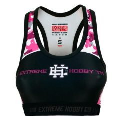 Stanik sportowy fitness siłownia MMA EXTREME HOBBY PINK TEDDY BEAR. Czarne biustonosze sportowe damskie EXTREME HOBBY, bez wzorów, z elastanu. Za 129.00 zł.