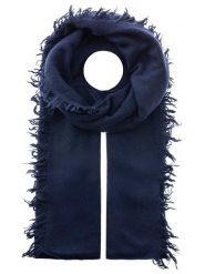 Zwillingsherz Kaszmirowy szal w kolorze granatowym - 190 x 75 cm rozmiar: onesize. Niebieskie szaliki damskie Zwillingsherz, bez wzorów, z kaszmiru. Za 437.17 zł.