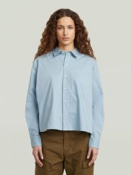 G-Star Bluzka w kolorze błękitnym rozmiar: S. Niebieskie bluzki damskie G-Star, s, bez wzorów, z bawełny, retro, bez kołnierzyka, bez ramiączek. Za 217.99 zł.