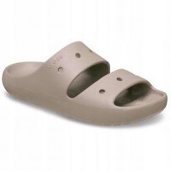 Klapki Dla Dorosłych Crocs Classic V2 Sandal. Brązowe klapki damskie Crocs, bez wzorów, z materiału, bez obcasa, bez zapięcia. Za 135.99 zł.