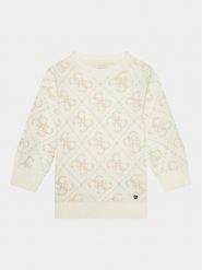 Guess Sukienka dzianinowa K3BK28 Z39N0 Écru Relaxed Fit. Sukienki dziewczęce Guess, z aplikacjami, z dzianiny, bez ramiączek, proste. Za 319.99 zł.