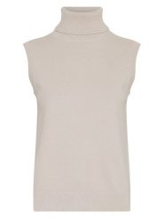 MOSS COPENHAGEN Bezrękawnik w kolorze beżowym rozmiar: S/M. Brązowe golfy damskie Moss Copenhagen, m, bez wzorów, bez ramiączek. Za 139.95 zł.