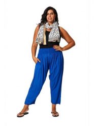 Aller Simplement Spodnie w kolorze niebieskim rozmiar: 42-58. Niebieskie spodnie materiałowe damskie Aller Simplement, bez wzorów, z materiału. Za 56.99 zł.