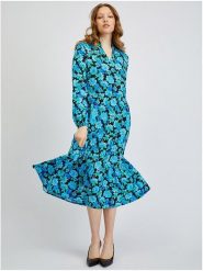 Orsay Sukienka w kolorze niebiesko-czarnym rozmiar: 38. Czarne sukienki damskie Orsay, bez wzorów, z wiskozy, bez ramiączek. Za 100.99 zł.