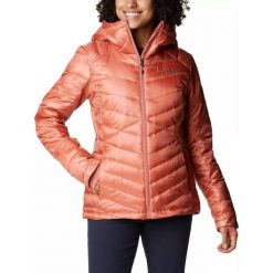 Kurtka zimowa damska Columbia Joy Peak z kapturem. Czerwone kurtki damskie Columbia, na zimę, s, bez wzorów, z kapturem. Za 749.00 zł.