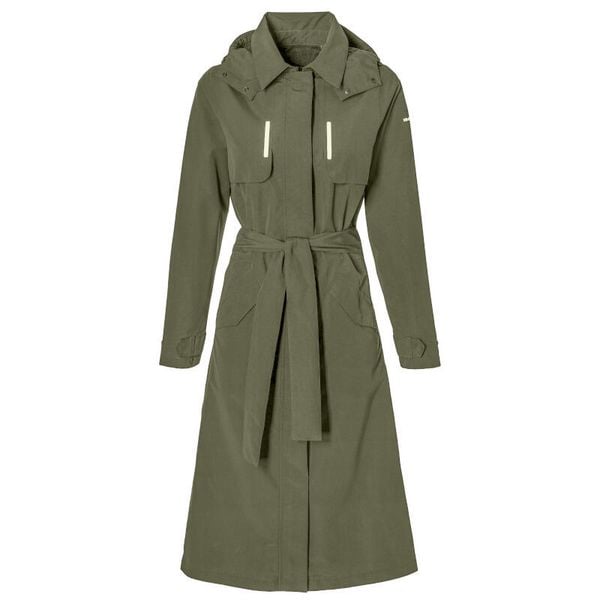 Damska kurtka wodoodporna Basil MosseTrench-Coat. Zielone kurtki damskie BASIL, bez wzorów, bez kaptura. Za 657.00 zł.