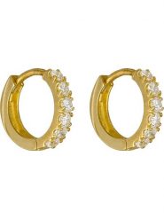 OR ÉCLAT Złote kolczyki-kreole "Quality" z cyrkoniami rozmiar: onesize. Białe kolczyki damskie Or Éclat, z cyrkonią, złote. Za 587.99 zł.