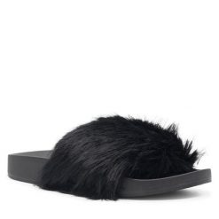 Klapki DeeZee. Czarne klapki damskie DeeZee, bez wzorów, bez obcasa, bez zapięcia. Za 79.99 zł.