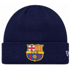 FC Barcelona x New Era czapka zimowa junior granatowa. Niebieskie czapki damskie FC BARCELONA, na zimę, bez wzorów. Za 129.00 zł.