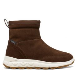 Botki Geox. Brązowe botki damskie Geox, bez obcasa, na płaskiej podeszwie, bez zapięcia. Za 769.99 zł.