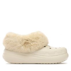 Klapki Crocs. Brązowe klapki damskie Crocs, bez wzorów, bez obcasa, bez zapięcia. Za 239.99 zł.