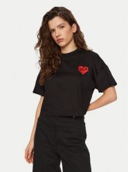 KARL LAGERFELD T-Shirt A1W17074 Czarny Regular Fit. Czarne t-shirty damskie KARL LAGERFELD, s, bez wzorów, z bawełny, bez kołnierzyka. Za 249.99 zł.