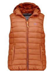 Geographical Norway Kamizelka pikowana "Vatikolor" w kolorze jasnobrązowym rozmiar: XL. Brązowe kamizelki damskie Geographical Norway, xl, bez wzorów, bez kaptura. Za 113.99 zł.