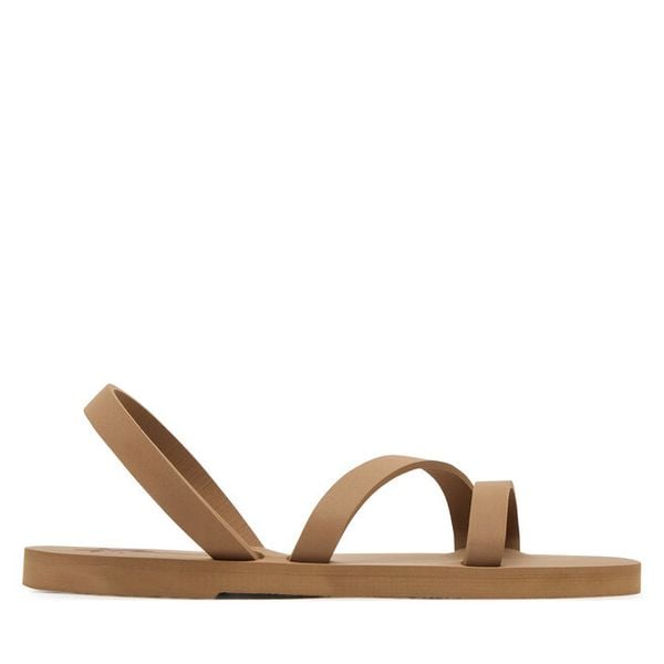 Sandały Manebi. Brązowe sandały damskie Manebi, bez wzorów, bez obcasa, na płaskiej podeszwie, bez zapięcia. Za 229.99 zł.