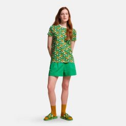 Orla Kiely damska koszulka. Czarne bluzki damskie Regatta, bez wzorów, z bawełny, bez kołnierzyka, bez ramiączek. W wyprzedaży za 54.99 zł.