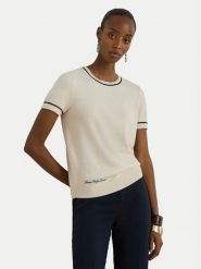 LAUREN RALPH LAUREN Sweter 200P08788001 Écru Relaxed Fit. Białe swetry klasyczne damskie Lauren Ralph Lauren, xs, z bawełny, bez kołnierzyka. Za 729.99 zł.