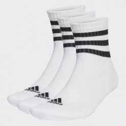 Skarpety adidas 3-Stripes Cushioned Sportswear Mid-Cut Socks 3P. Białe skarpetki damskie Adidas, bez wzorów. Za 49.09 zł.