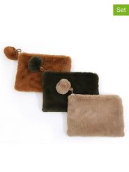 SiL Interiors Kosmetyczki (3 szt.) w różnych kolorach - 23 x 16 cm rozmiar: onesize. Brązowe kosmetyczki damskie SiL Interiors, bez wzorów, z futra. Za 105.38 zł.