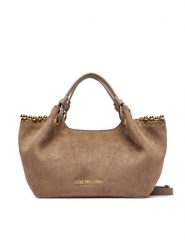 LOVE MOSCHINO Torebka JC4221PP0PKF110A Beżowy. Brązowe kuferki damskie Love Moschino, z materiału, bez dodatków. Za 919.99 zł.