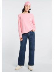 ELBSAND Koszulka "Tira" w kolorze jasnoróżowym rozmiar: XL. Różowe koszulki damskie ELBSAND, xl, bez wzorów, z bawełny, bez kołnierzyka, bez ramiączek. Za 82.99 zł.