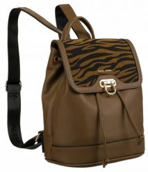 Plecak damski David Jones 6865-3 khaki. Brązowe plecaki David Jones, bez wzorów, ze skóry. Za 107.99 zł.