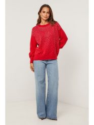 Soft Cashmere Sweter w kolorze czerwonym rozmiar: 38/40. Czerwone swetry klasyczne damskie Soft Cashmere, bez kołnierzyka. Za 152.99 zł.