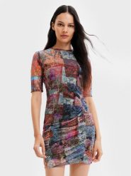 Desigual Sukienka codzienna Roma 22WWVK11 Kolorowy Slim Fit. Sukienki damskie Desigual, bez wzorów, z syntetyku, bez ramiączek. Za 219.99 zł.