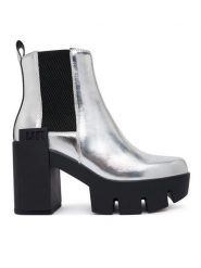 United Nude Botki Grip Chelsea Mid V 1103314116 Srebrny. Szare botki damskie United Nude, ze skóry, bez obcasa, na słupku, bez zapięcia. Za 1,649.00 zł.
