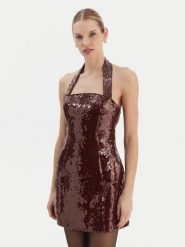 Bardot Sukienka koktajlowa Nevelle 59857DB2 Bordowy Slim Fit. Czerwone sukienki damskie Bardot, bez wzorów, z syntetyku, wizytowe, bez ramiączek. Za 729.99 zł.