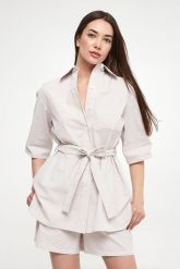 Koszula damska w paski Texas MAX MARA LEISURE. Koszule damskie Max Mara Leisure, bez wzorów, bez kołnierzyka, bez ramiączek. W wyprzedaży za 764.25 zł.