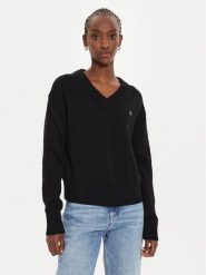 Calvin Klein Jeans Sweter Embro Badge J20J224632 Czarny Regular Fit. Czarne swetry klasyczne damskie Calvin Klein Jeans, xs, z bawełny, bez kołnierzyka. Za 269.99 zł.