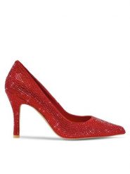 Eva Minge Szpilki ANGELA-V1518-03 Czerwony. Czerwone szpilki damskie Eva Minge, bez wzorów, z materiału, bez obcasa, na szpilce, bez zapięcia. Za 249.99 zł.