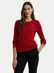 LAUREN RALPH LAUREN Sweter 200932223009 Czerwony Slim Fit. Czerwone swetry klasyczne damskie Lauren Ralph Lauren, l, z bawełny, bez kołnierzyka. Za 799.99 zł.
