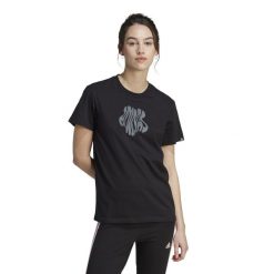 Koszulka z krótkim rękawem damska Adidas Gym & Pilates. Czarne bluzki damskie Adidas, m, bez wzorów, z bawełny, bez kołnierzyka, bez ramiączek. Za 129.99 zł.