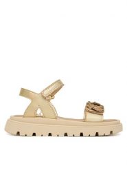 Primigi Sandały 1438011 S Złoty. Żółte sandały dziewczęce Primigi, ze skóry, bez obcasa, bez zapięcia. Za 279.99 zł.